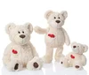 A Family Group Teddy Bears Plush Toy Stuffed Animals White Teddy Bear with Pocket Heart Parent Child Bears Soft Toys Gifts