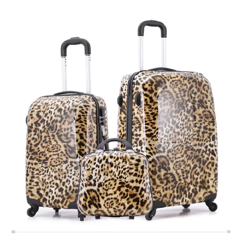 leopard spinner luggage