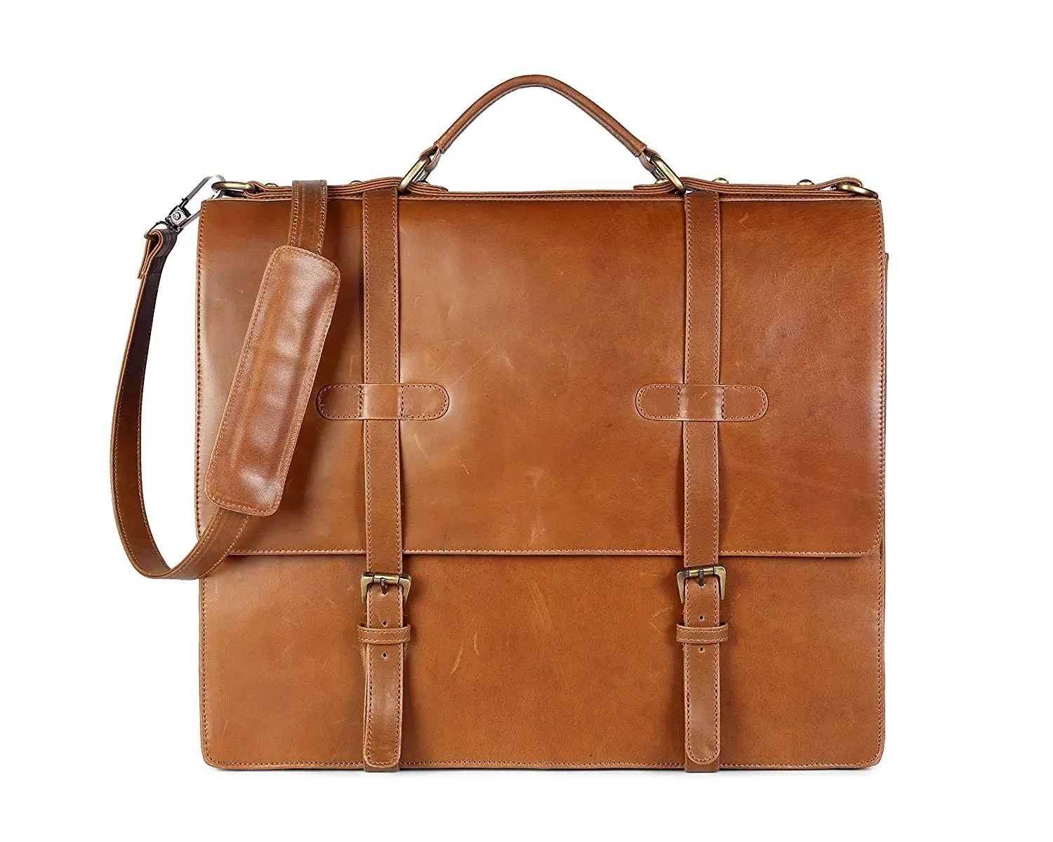 YWY Mens Tote Bag Fashion Retro Leather Briefcase Laptop One Shoulder Messenger Bag,Darkbrown,386.530