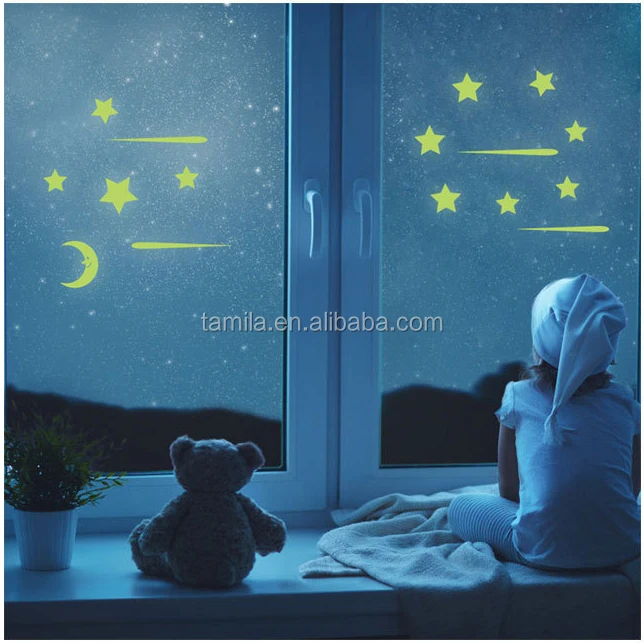 Moon Stickers Home Wall Ceiling Decals Set Glow In The Dark Stars