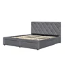Bedroom Furniture Full Size Linen Fabric Storage Bed