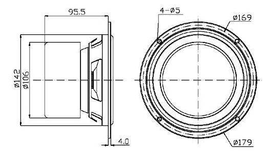 Haut-parleurs Hi-Fi M6N mid-bass à utiliser pour subwoofer dans un système de cinéma maison