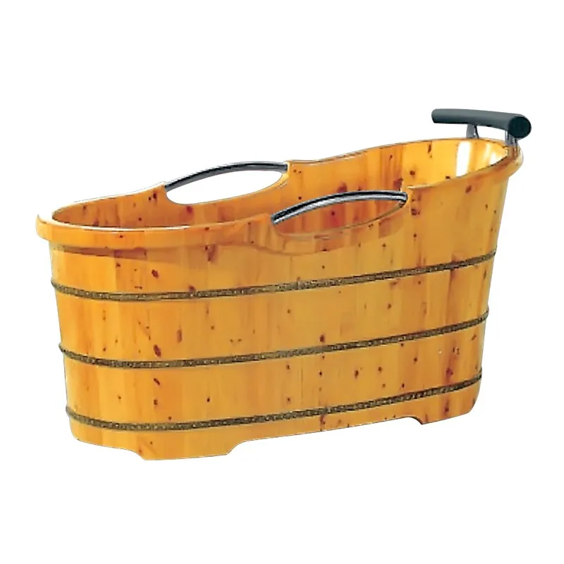 Wooden Barrel Bathtub Teak Wood Spa Soaking Tub Japanese Wooden
