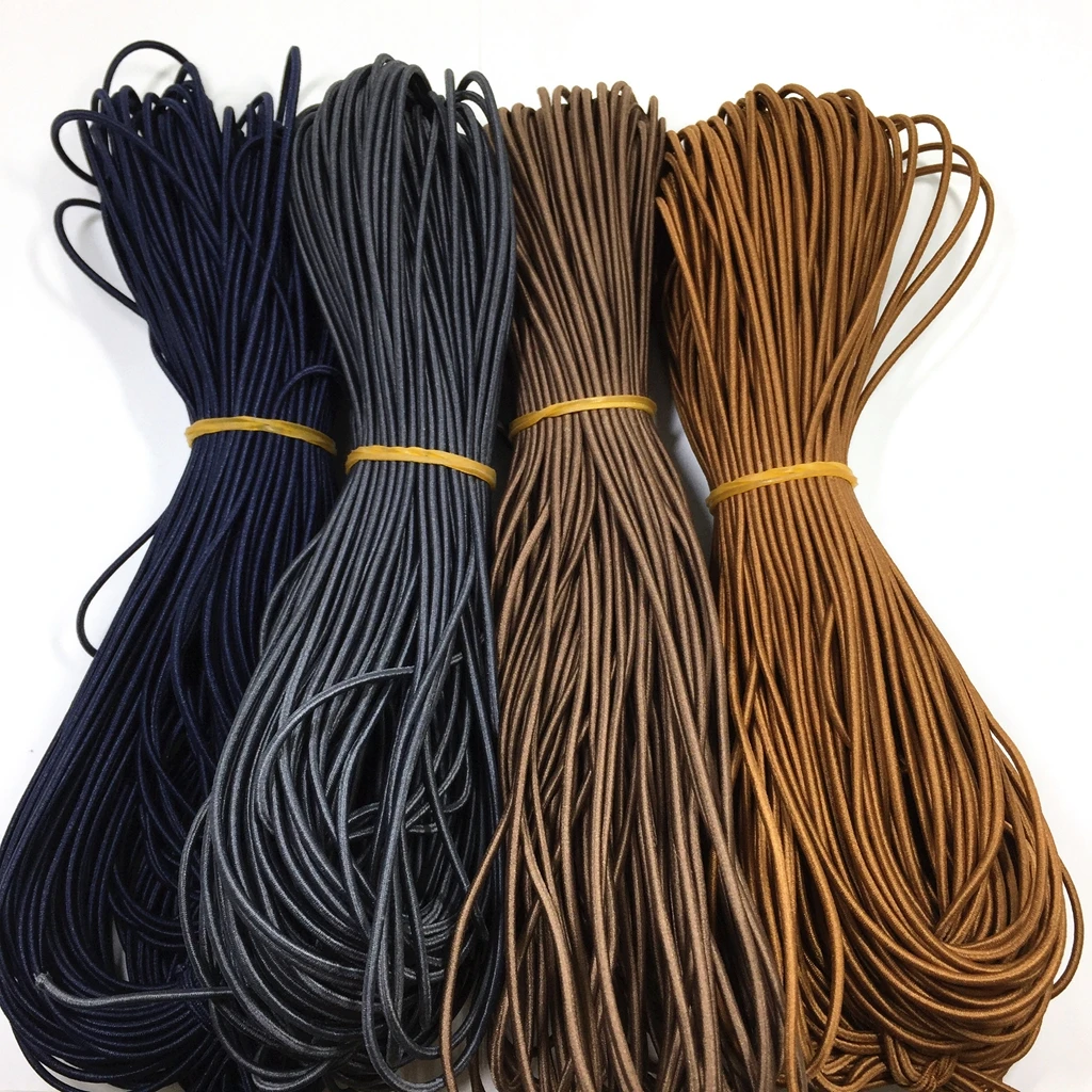 Multi colored round braided 3mm oem elastic cord manufacturer