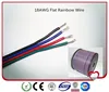 18awg colorful electrical wire/flat rainbow cable/copper conductor 70C PVC insulated