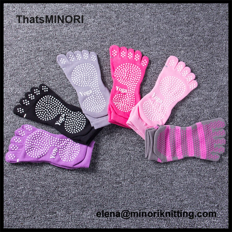 Thatsminori Custom Pilates Open Half Five Finger Cotton Yoga Sock Non