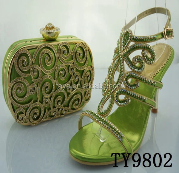 lime green shoes and matching bag