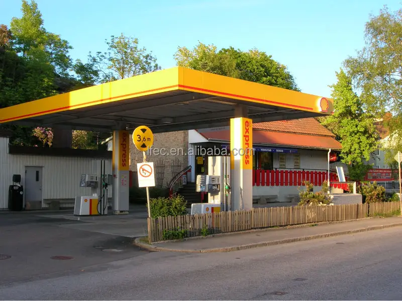 High quality prefabricated steel structure gas station canopy