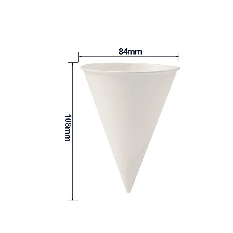 4.5 Oz Food Grade Biodegradable Custom Drinking Cone Cup Disposable Ice