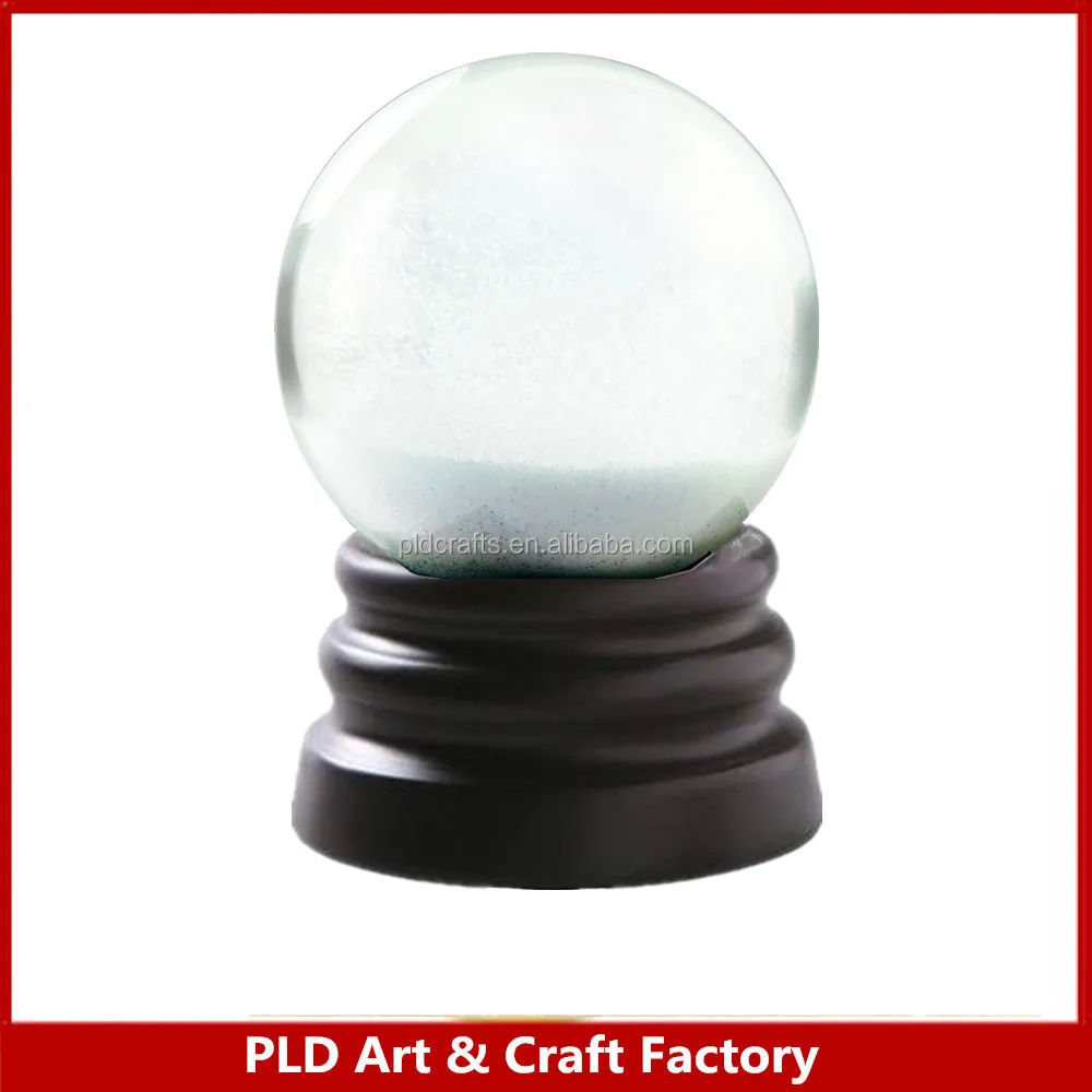 High Quality Custom Made Empty Snow Globe With Wooden Base Supplier,3d 