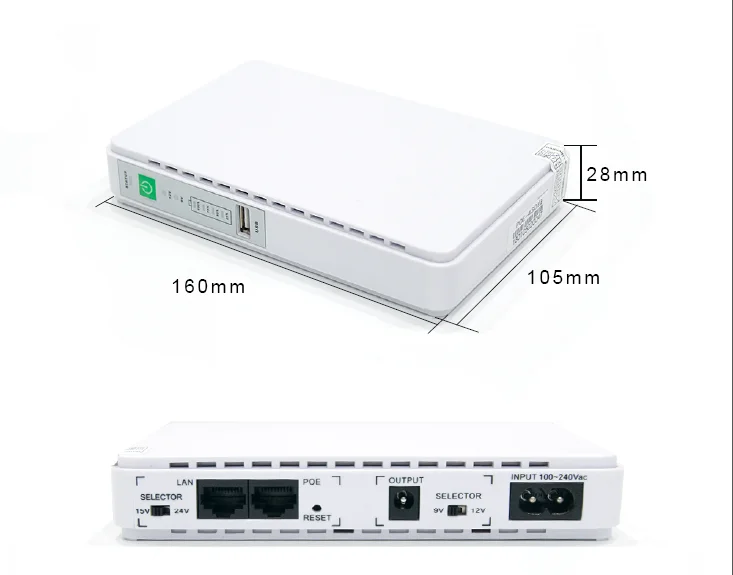 12v 1a portable mini ups inbuild battery backup for security camera