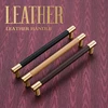 Luxury brass pull door handle furniture Hardware cabinet drawer leather handle C-1590