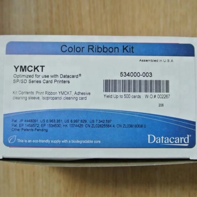 SP35//SP55//SP75//SD360//SD260 534000-003 DATACARD PRINTER RIBBON YMCKT 500 Print