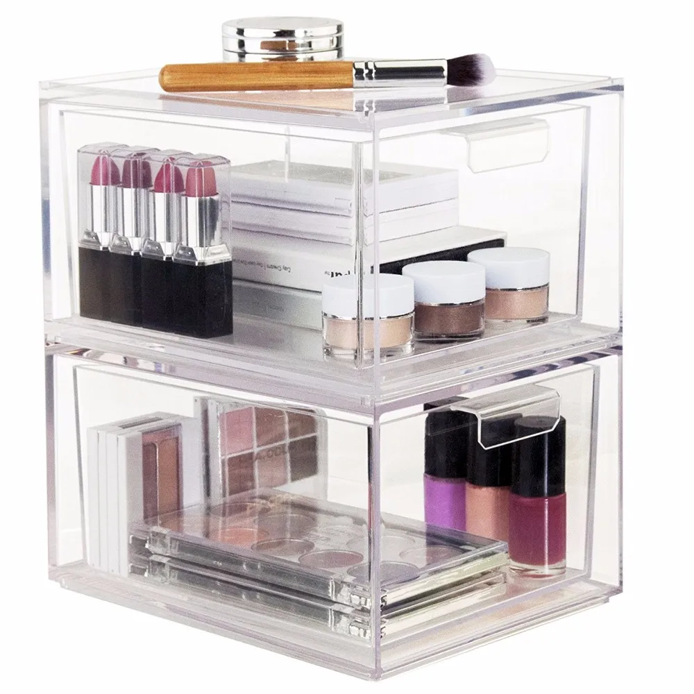 Premium Quality Acrylic Collection Jewelry Cube Box Stackable Cosmetic