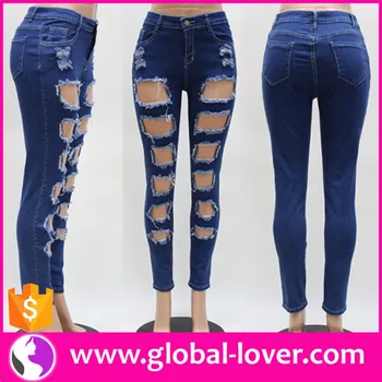 jeans rasgado feminino