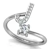 Fashion Hot Style Ladies Crystal Alphabet Finger Jewelry 26 English Rhinestone Letter F B H T P J Ring