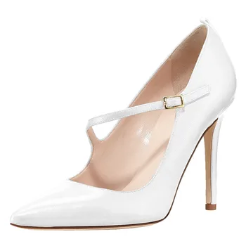 white strappy shoes