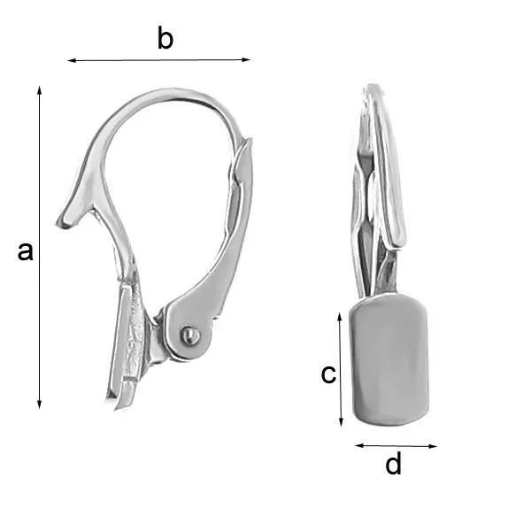 Crochet de boucle d'oreille en argent, argent, fournitures de bijoux, argent levier