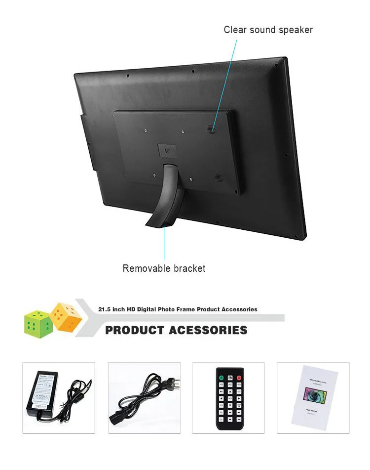 Wall Mounted 21.5 Inch Full Hd Digital Signage Monitor Digital Photo
