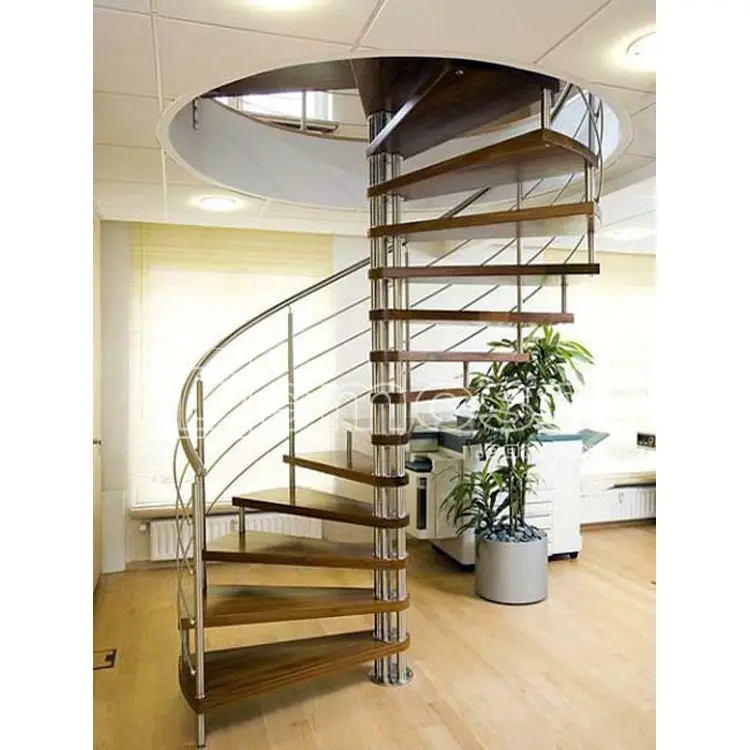 Interior Metal Wood Spiral Staircase Kits For Container Home - Buy ...