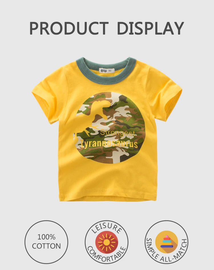 Buy Direct From China Manufacturer Wholesale Summer Kid Clothes 100% Cotton Short Sleeve Baby Boys T Shirt