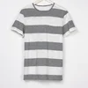 Summer 100% cotton Striped men Short Sleeve Crew neck t shirt