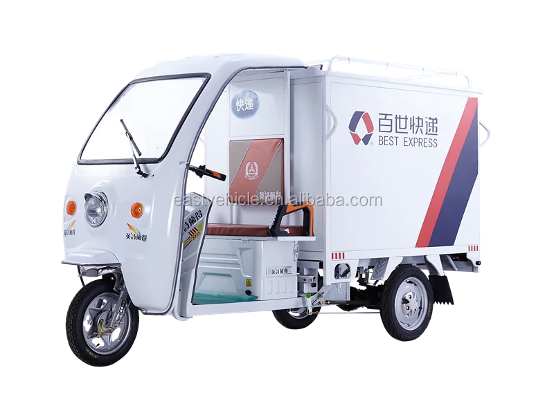 Enclosed 3 Wheel Motorcycle Electric Vehicle For Express Delivery - Buy ...