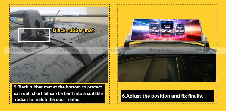 Transparent PC plastic taxi top led display