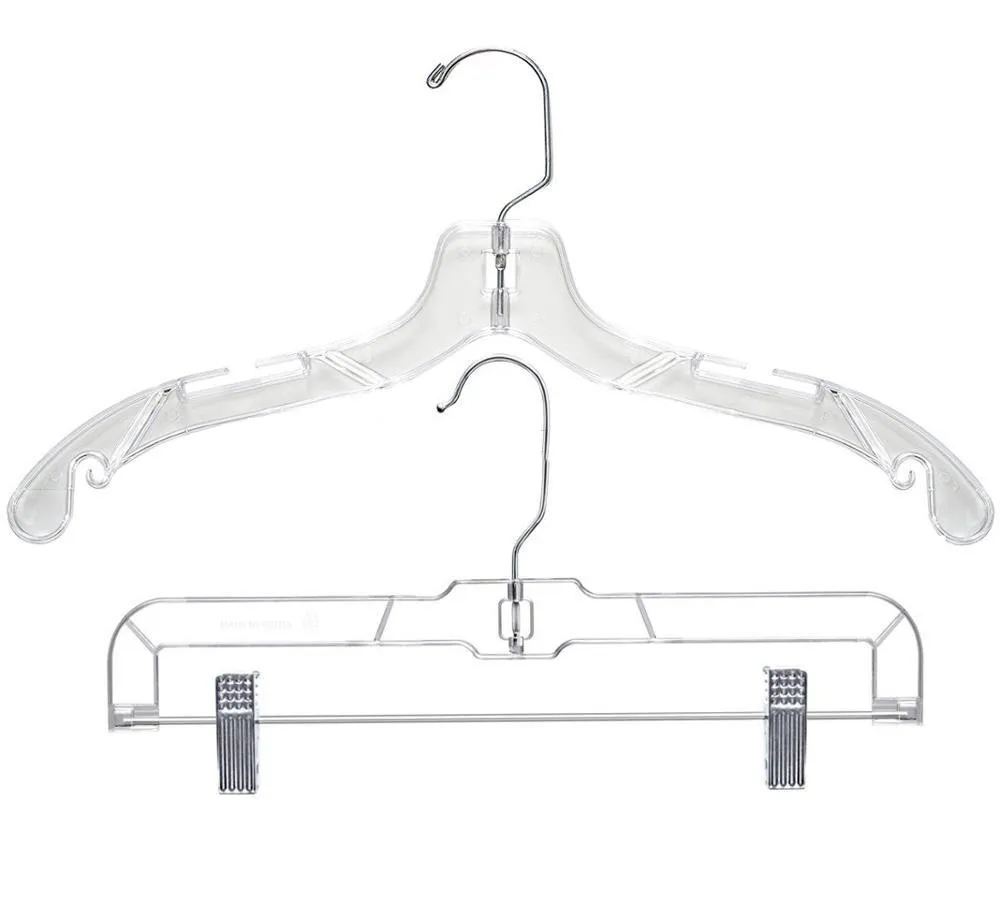 Clear Plastic Hanger Economy Plastic Transparent Hanger Swivel Hook