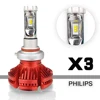 High brightness 6000lm 6000k IP68 double sided glow auto led bulb X3 H1 H7 H11 9005 9006