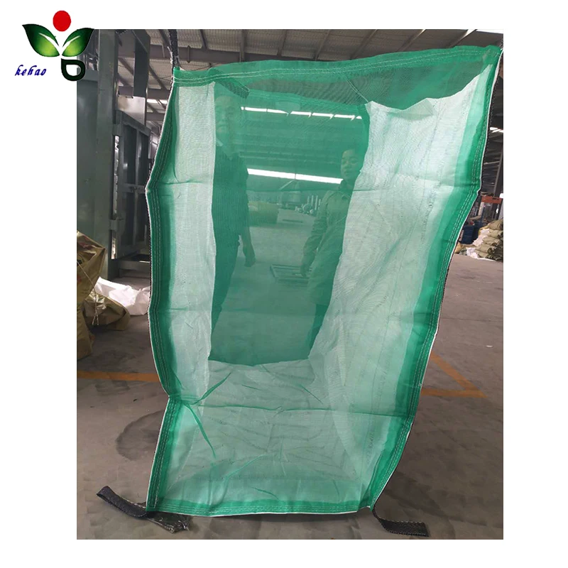 Custom nylon pp plastic firewood drawstring mesh bag for wood packing for sale