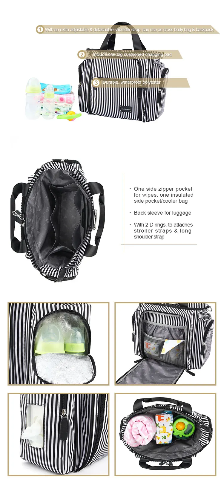 New Design Baby Diaper Bags Multifunctional Messenger Bags