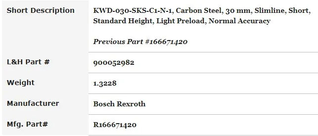 Rexroth Khối Dẫn Động Hệ Thống Ray Tuyến Tính R166671420 Khối Dẫn Hướng Chuyển Động R1666 714 20 Trượt Dẫn Hướng Tuyến Tính Chính Xác Bằng Thép