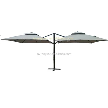 Rainproof Side Pole Double Roof Outdoor Hanging Twin Umbrella For Rainproof Side Pole Double Roof Outdoor Hanging Twin Umbrella For Restaurant And Hotel