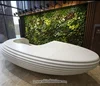 High Gloss Solid Surface White Egg Round Shaped Office Furniture Luxury Hotel Reception Desk Front Counter