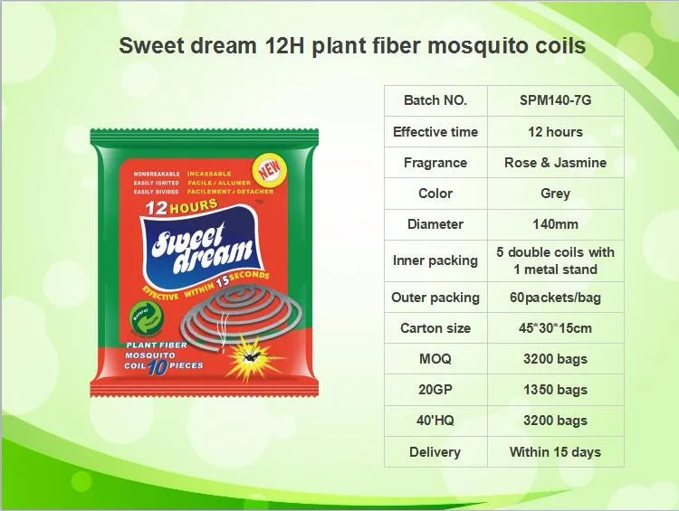 Sweet dream 140mm plant fiber mosquito coils