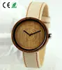 New Arrival Small Case Lightness Round Wood Watch High Quality with Miyota Movement Italy Genuine leather Strap