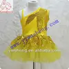 Newest yellow sequin children ballroom dance performance ballet tutu dress