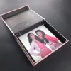 Hot Sale Printing Logo Personalized Size Folding Transparent Gift Box With Ribbon For Hair Wave Packing