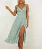 2019 New Arrival Spaghetti Strap Floral Long Dress for Women