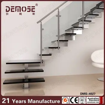 Modern Single Stringer L-shaped Steel-wood Staircase - Buy Stainless ...