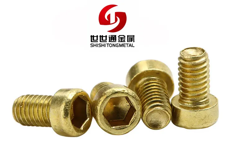 China Screw Manufacturer Nature Color Brass Cup Head Hex Socket Machine Thread Socket Head Screws