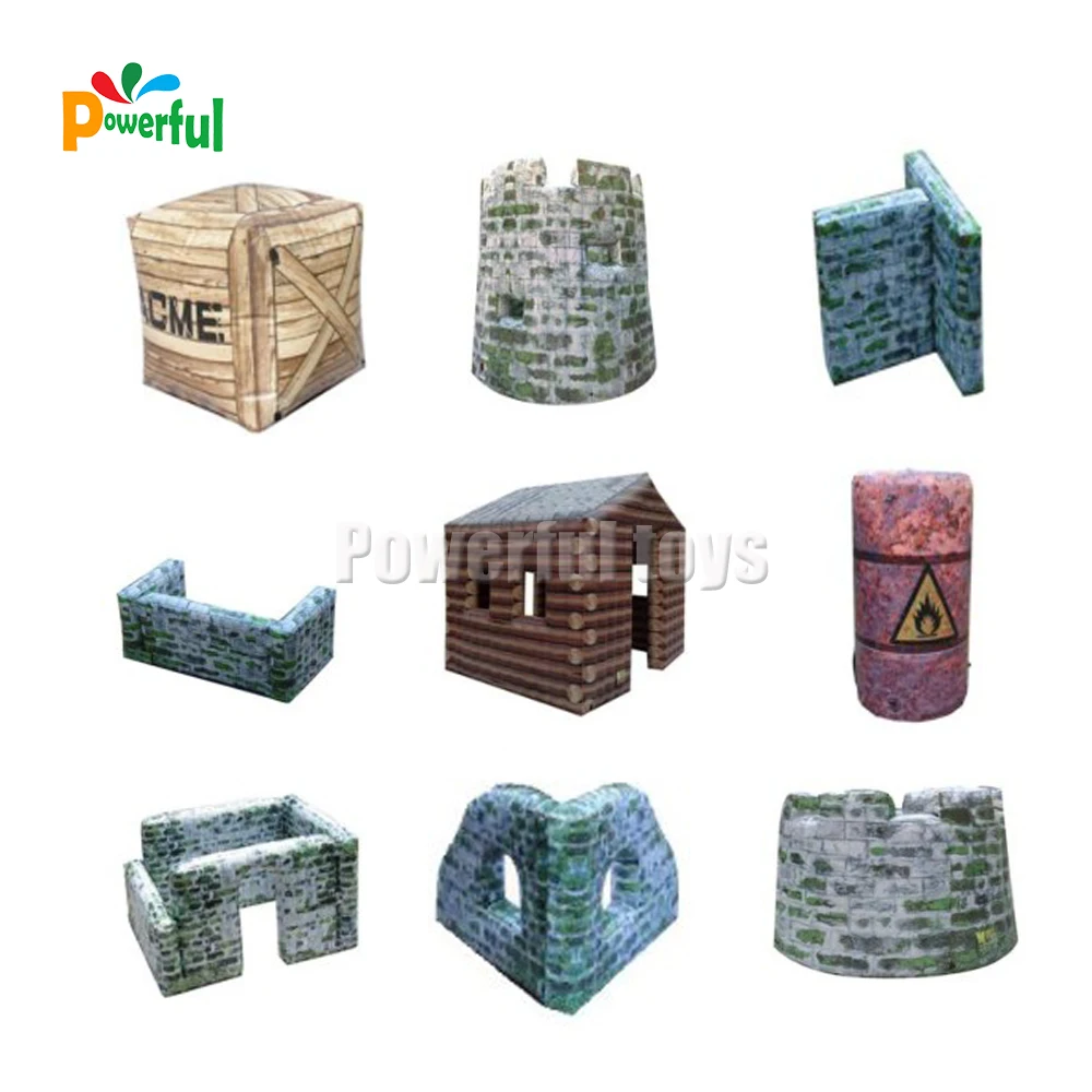 Inflatable T shape wall for paintball bunkers