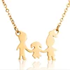 I LOVE My Family Article Customized Design My Parents And Me Pendant Necklace