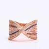 Yonker Fashion Jewelry wide band pure silver with electroplate sreal gold/rose gold/mic finger infinity twist braid ring