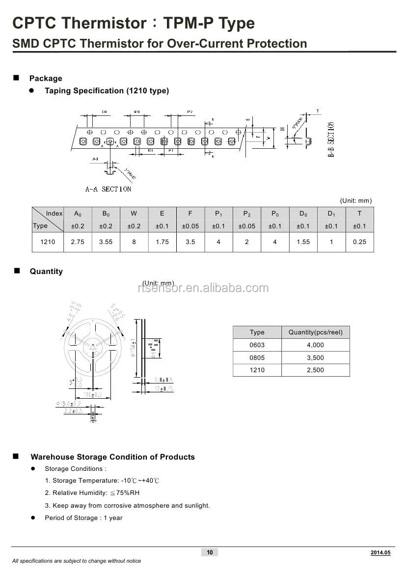 Cptc Thermistor,Smd Ptc Thermistor 0603 0805 1210 For Overcurrent