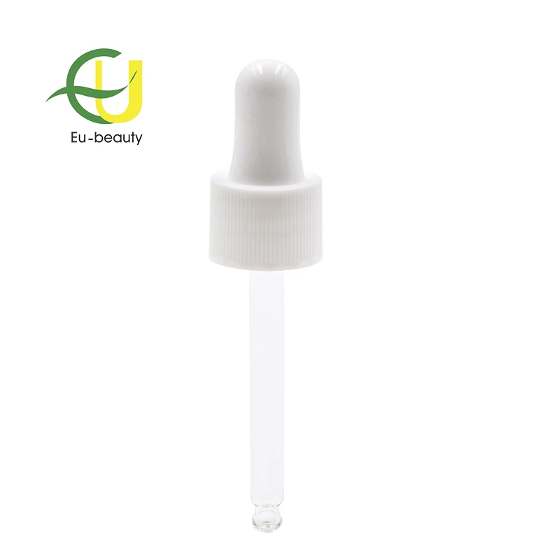 18/410 ribbed white glass pipette dropper silicone bulb