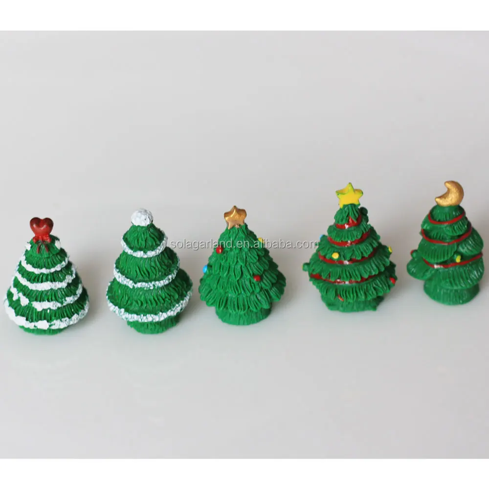 Resin Christmas Trees Figures Miniature Garden Figurine Dolls House