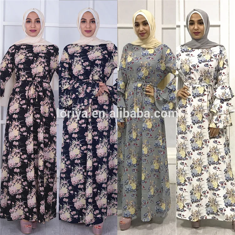 baju floral maxi dress