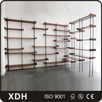 Heavy Duty Hanging Clothes Display Cabinet Wooden Wall Shelf